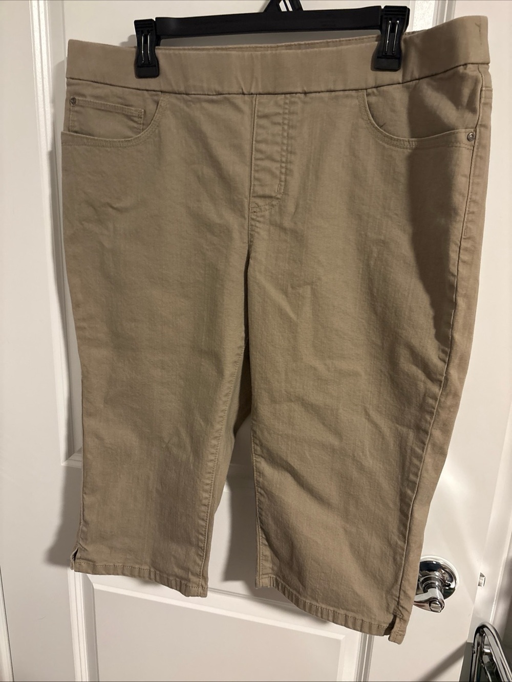 Lee Style Up Womens Capri Pull-On Jeans Size 16 Med Tan Stretch